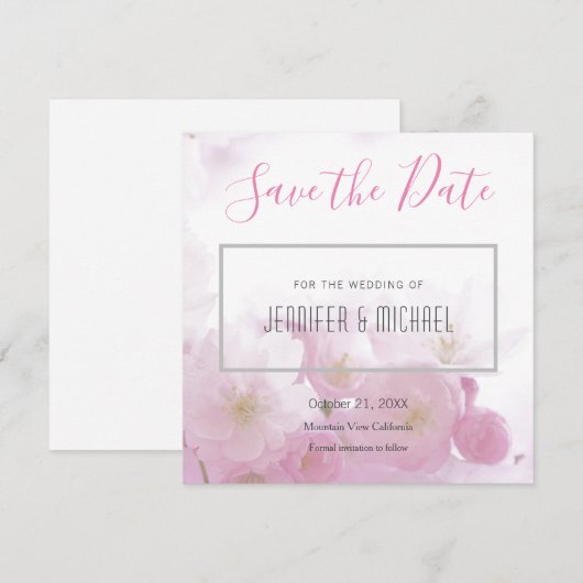 Floral Modern - minimalistisch minimalistisch voor Save The Date (Voorkant / Achterkant)