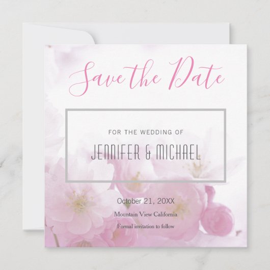 Floral Modern - minimalistisch minimalistisch voor Save The Date (Voorkant)