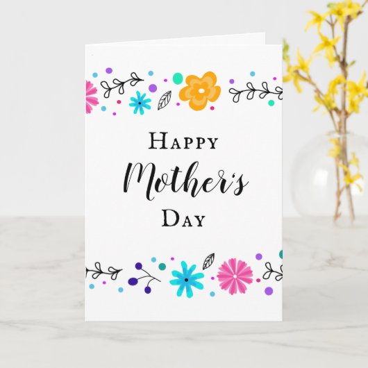Floral Modern Moederdag Kaart (Gele Bloem)
