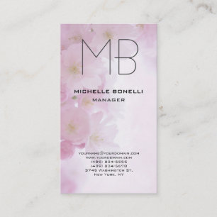 Floral modern monogram simpel minimalistisch visitekaartje