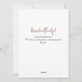 Floral Modern Monogram Thanksgiving familiefoto Feestdagenkaart (Achterkant)