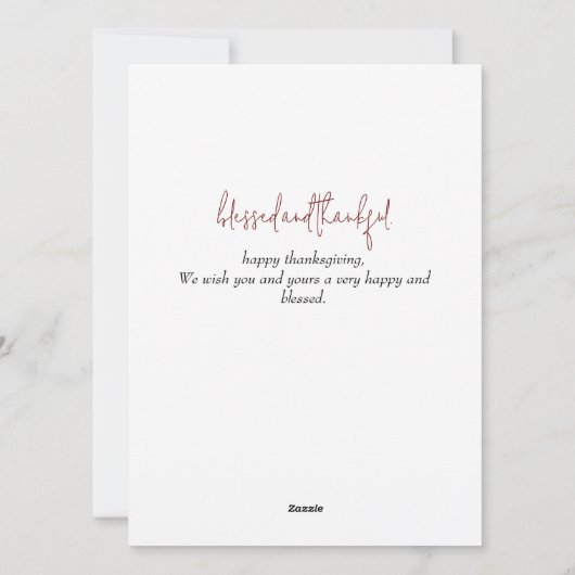 Floral Modern Monogram Thanksgiving familiefoto Feestdagenkaart (Achterkant)