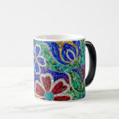 floral modern mosaic pattern ceramic mug magische mok (Voorkant rechts)