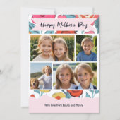 Floral Modern Mother’s Day Custom Photo Collage Feestdagenkaart (Voorkant)