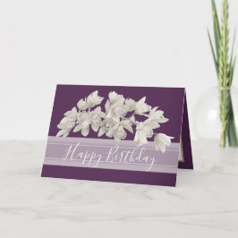  Floral Modern Orchid Flower Paars Birthday Kaart