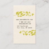 Floral Modern Planten Ginkgo Professional Monogram Visitekaartje (Achterkant)