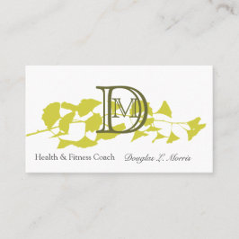 Floral Modern Planten Ginkgo Professional Monogram Visitekaartje