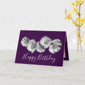 Floral Modern Poppy Flower Violet Birthday Kaart (Gele Bloem)