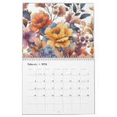 Floral modern roos herfst meisjesachtig stijlvol kalender (Feb 2026)
