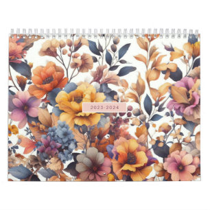 Floral modern roos herfst meisjesachtig stijlvol kalender