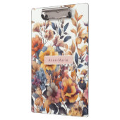 Floral modern roos herfst meisjesachtig stijlvol klembord (Links)