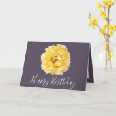 Floral Modern Roos Paars Birthday Kaart (Gele Bloem)