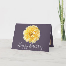  Floral Modern Roos Paars Birthday Kaart