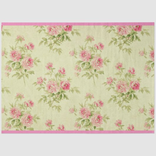 Floral Modern Roos Populair Tissuepapier (Voorkant)