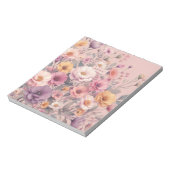 Floral modern roos roze meisjesachtig stijlvol notitieblok (Linkerzijde)