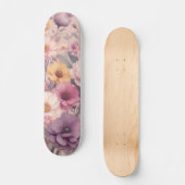 Floral modern roos roze meisjesachtig stijlvol persoonlijk skateboard (Voorkant)