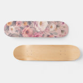 Floral modern roos roze meisjesachtig stijlvol persoonlijk skateboard (Horizontaal)