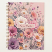 Floral modern roos roze meisjesachtig stijlvol planner (Voorkant)