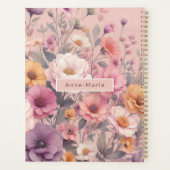 Floral modern roos roze meisjesachtig stijlvol planner (Achterkant)