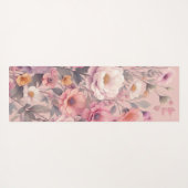 Floral modern roos roze meisjesachtig stijlvol yogamat (Achterkant (horizontaal))