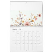 Floral modern roze meisjesachtig stijlvol kalender (Feb 2026)