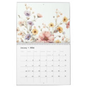Floral modern roze meisjesachtig stijlvol kalender (Jan 2026)