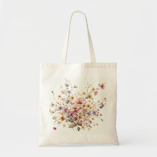 Floral modern roze meisjesachtig stijlvol tote bag (Voorkant)