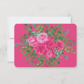 Floral Modern - Rozen voor donkerroze weddenschapp Kaart (Achterkant)