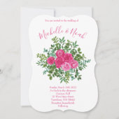 Floral Modern - Rozen voor donkerroze weddenschapp Kaart (Voorkant)