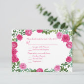 Floral Modern - Rozen voor donkerroze weddenschapp Kaart (Staand voorkant)