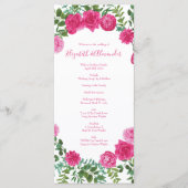 Floral Modern - Rozen voor donkerroze weddenschapp Menu (Voorkant)