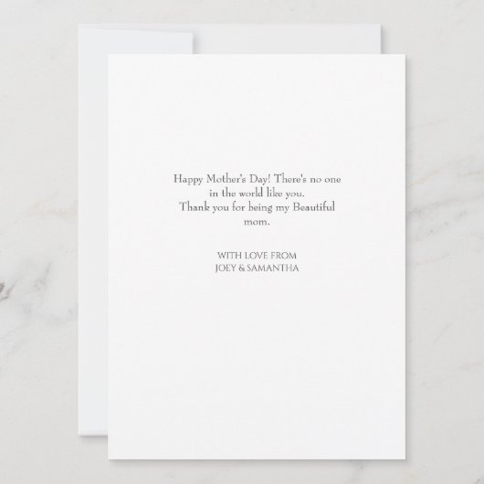 Floral Modern Script Foto Happy Mothers Day (Achterkant)