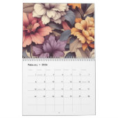 Floral modern sinaasappel meisjesachtig stijlvol 3 kalender (Feb 2026)