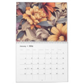 Floral modern sinaasappel meisjesachtig stijlvol 3 kalender (Jan 2026)