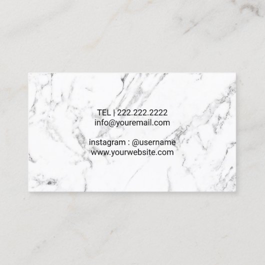  Floral Modern Stripes Marble Makeup Artist Visitekaartje (Achterkant)