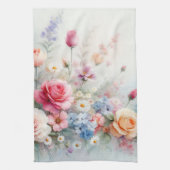 Floral Modern Trendy Stylish Watercolor Flowers Theedoek (Verticaal)