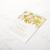 Floral Modern Vrijgezellenfeest Gold Folie Uitnodiging (Gedraaid)