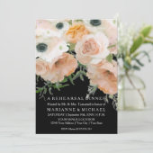 Floral Modern Waterverf Moody Black Blush Peach Kaart (Staand voorkant)