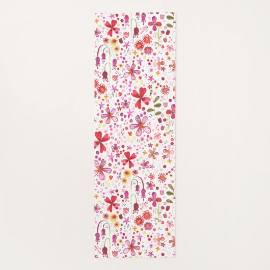 Floral Modern Waterverf Pattern Yogamat (Achterkant)