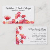 *~* Floral Modern Waterverf Red Poppy Flower Visitekaartje (Voorkant / Achterkant)