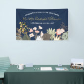 Floral Modern Wedding Passen getrouwd Gefeliciteer Spandoek (Beurs)