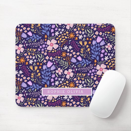 Floral Modern Wildflowers Girly Elegant Stylish Muismat (Met muis)
