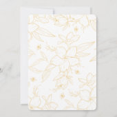 Floral Modern Yellow 53ste verjaardag uitnodiginge Kaart (Achterkant)