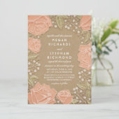 Floral Moderne bruiloft uitnodiging (Staand voorkant)