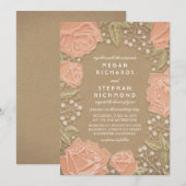 Floral Moderne bruiloft uitnodiging (Voorkant / Achterkant)