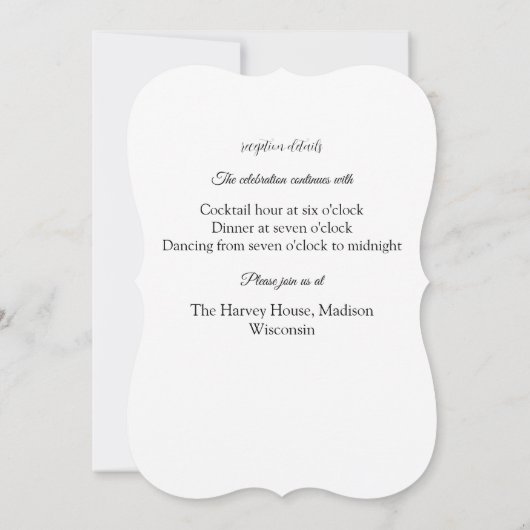 Floral Moderne bruiloft uitnodiging (Achterkant)