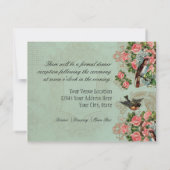 Floral moderne roze roze Tortelduifjes zwemmen Kaart (Achterkant)