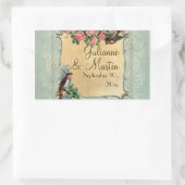 Floral moderne roze roze Tortelduifjes zwemmen Rechthoekige Sticker (Tas)