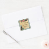 Floral  moderne roze roze Tortelduifjes zwemmen Vierkante Sticker (Envelop)