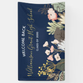 Floral Moderne School Reünie Klasse Spandoek (Verticaal)